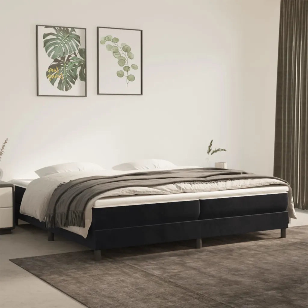 Struttura Letto a Rete a Molle Nero 200x200 cm in Velluto 3120792