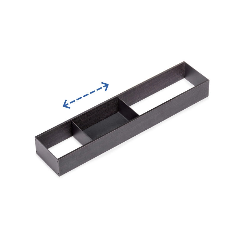 Organizzatore per cassetto Orderbox, 150x470 mm, Acciaio e Legno, Grigio antracite