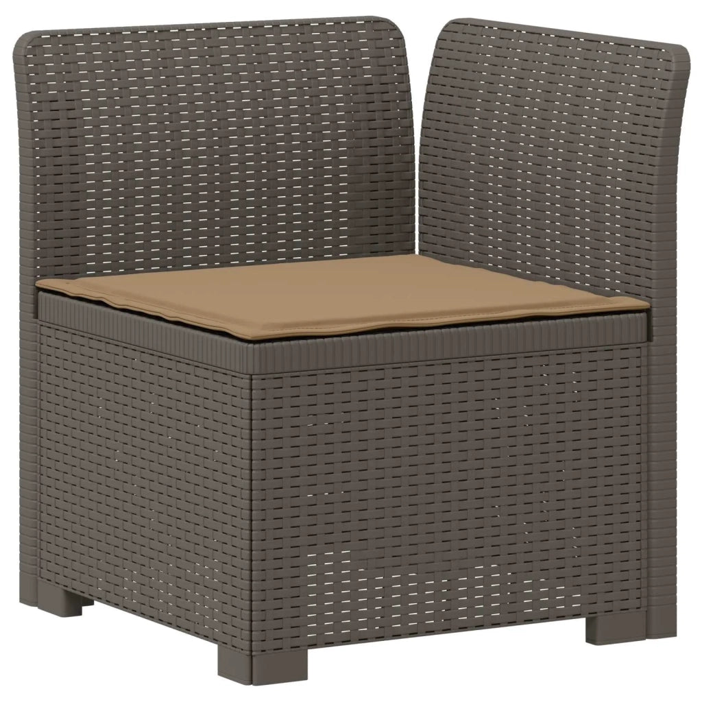 Divano da giardino 3 posti con cuscini in look rattan PP 3443832