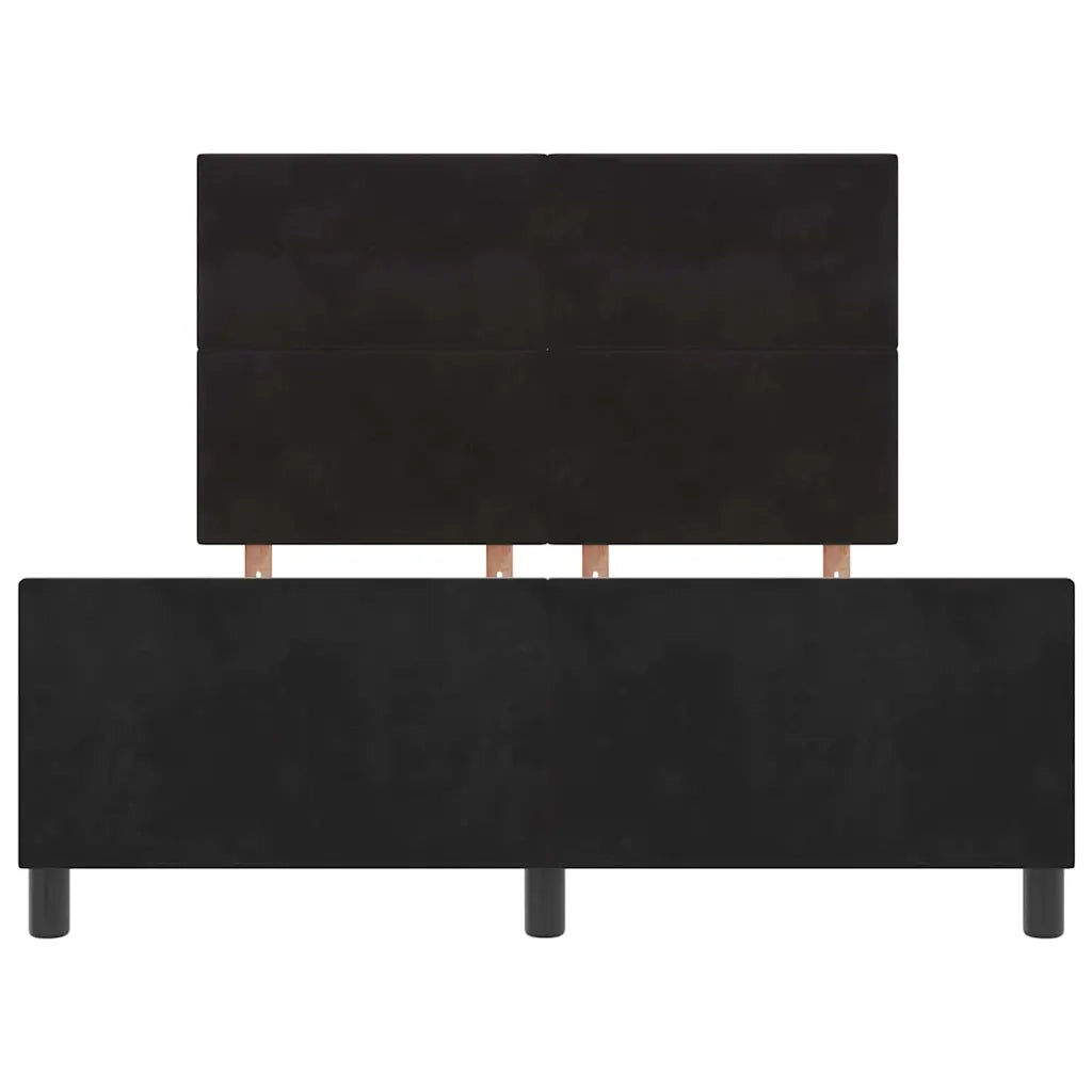 Letto a molle con testiera Nero 140 x 200 cm Velluto