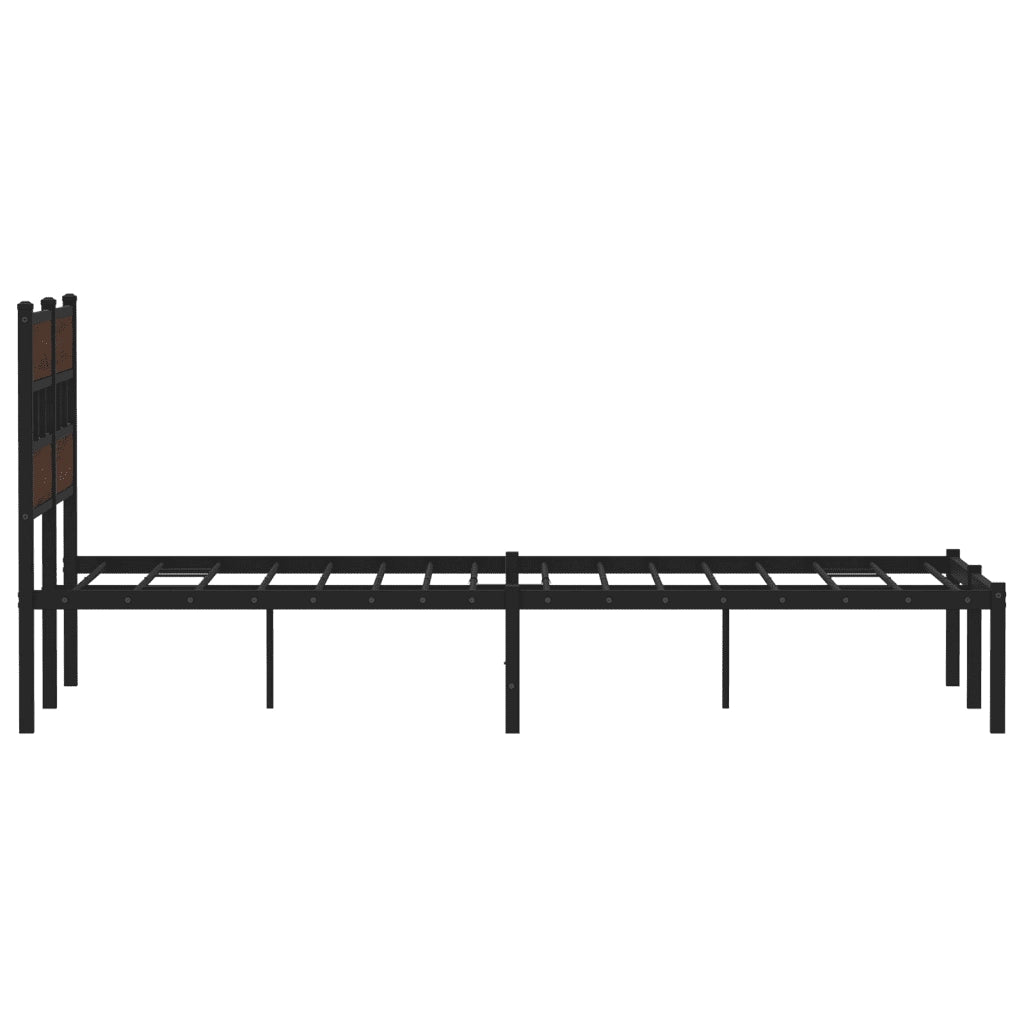 Letto matrimoniale | Letto per adulti | Giroletto senza Materasso con Testiera Rovere Marrone 120x200cm