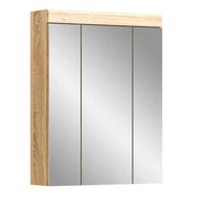 Armadio con specchi LEWOTO – Bianco e quercia – 60x79x18 cm