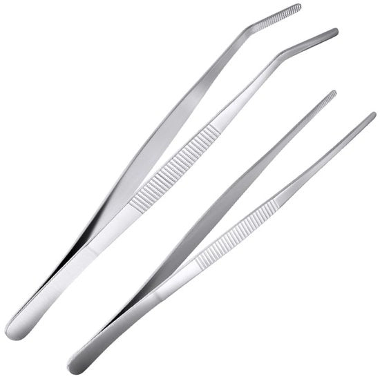 Set di Pinze in Acciaio Inox a 2 Pezzi, Diritta e Curva