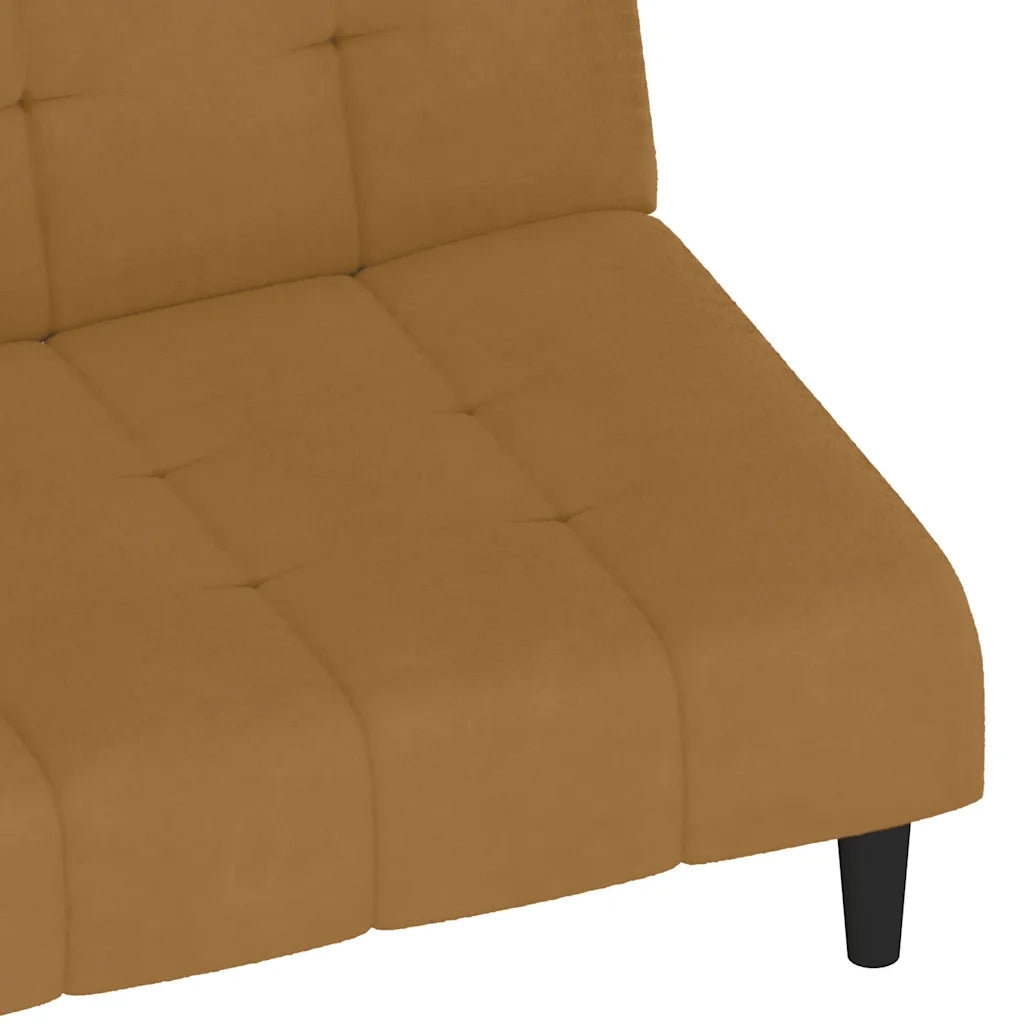 Divano Letto a 2 Posti Marrone in Velluto 375771