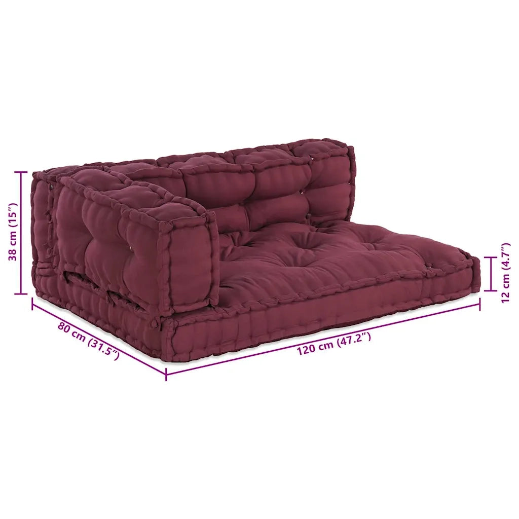 Cuscino per Divano Pallet 3 pcs Bordeaux 120 x 80 x 38 cm 4019086