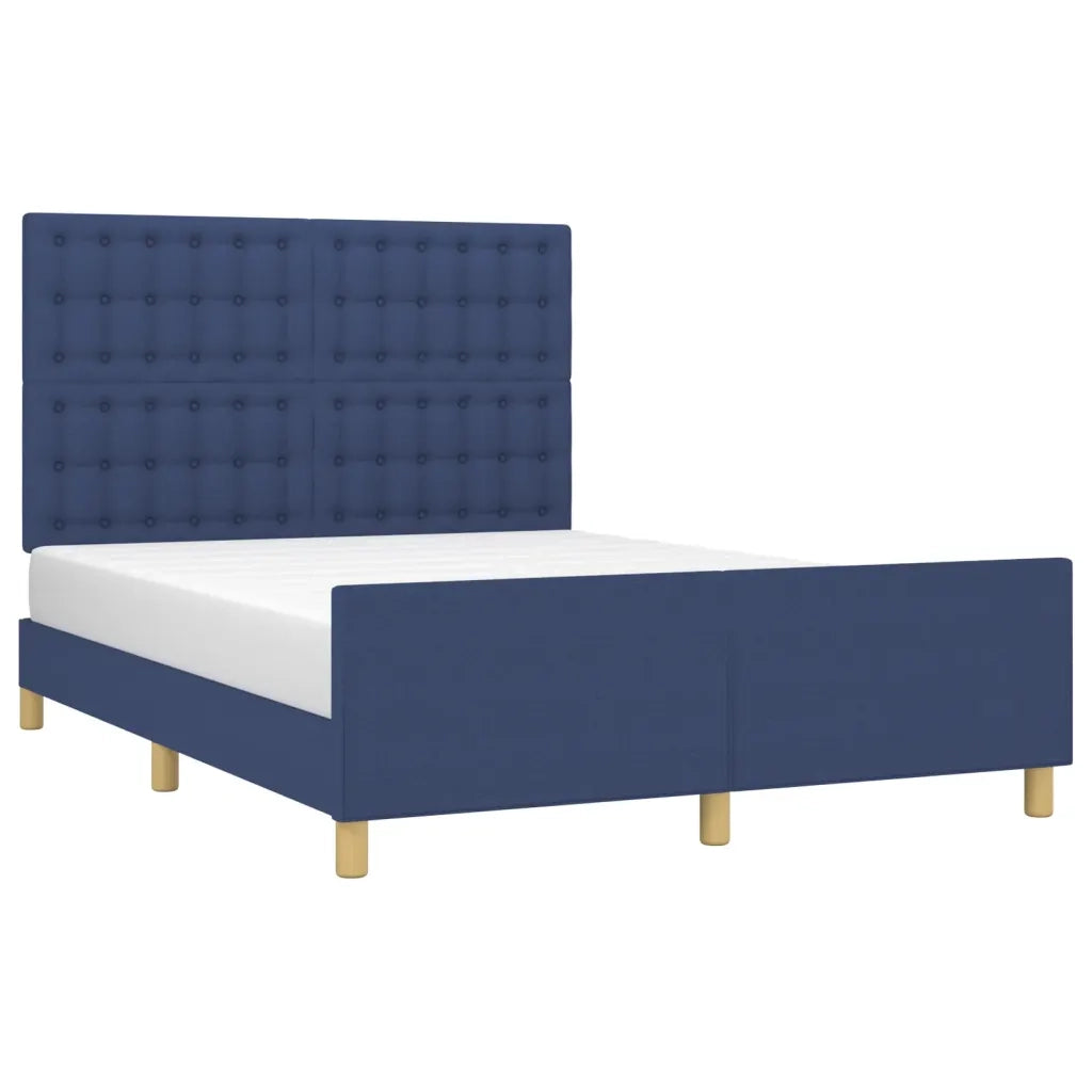 Giroletto senza Materasso-Struttura Letto Blu 140x200 cm in Tessuto