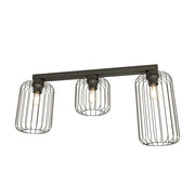 Plafonriera Minimal Industrial Vulcano 3 Luci Lineari Nera