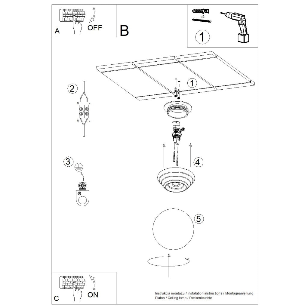 Lampada da soffitto ZORI giallo IP44