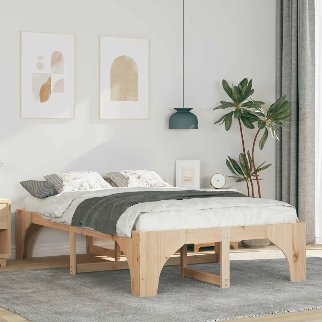 Letto matrimoniale | Letto per adulti | Struttura del letto Marrone 120 x 200 cm Pino massello