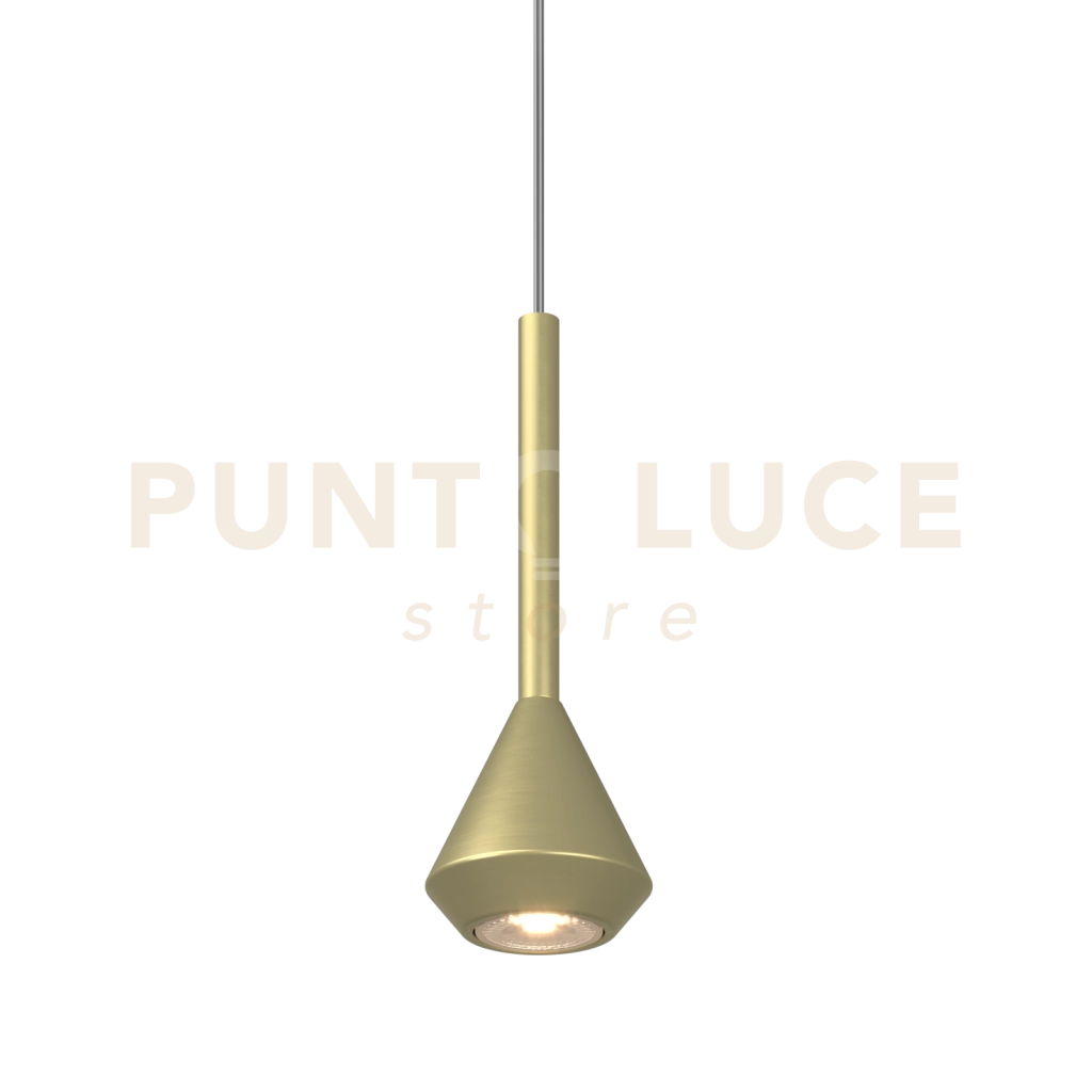 1202 SOSPENSIONE 1 LUCE ATTACCO GU10 COLORE OTTONE CON CAVO CM 250 ROSONE DA ACQUISTARE SEPARATAMENTE
