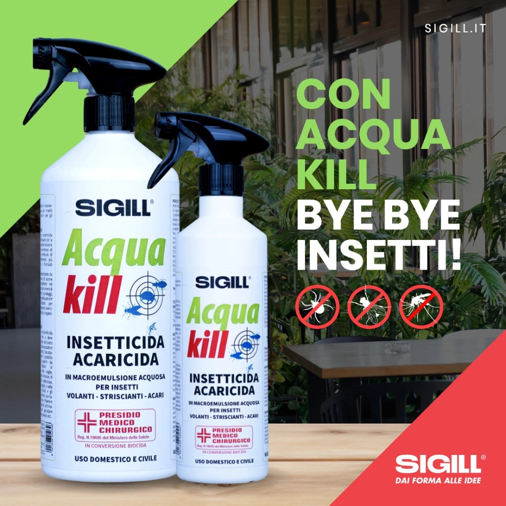 Insetticida acaricida acqua kill insetti striscianti volanti acari 500ml 4 pezzi