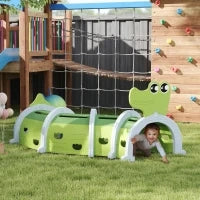 Tunnel per Bambini 3-6 Anni a Forma di Coccodrillo, Gioco per Interno ed Esterno in Plastica, Verde