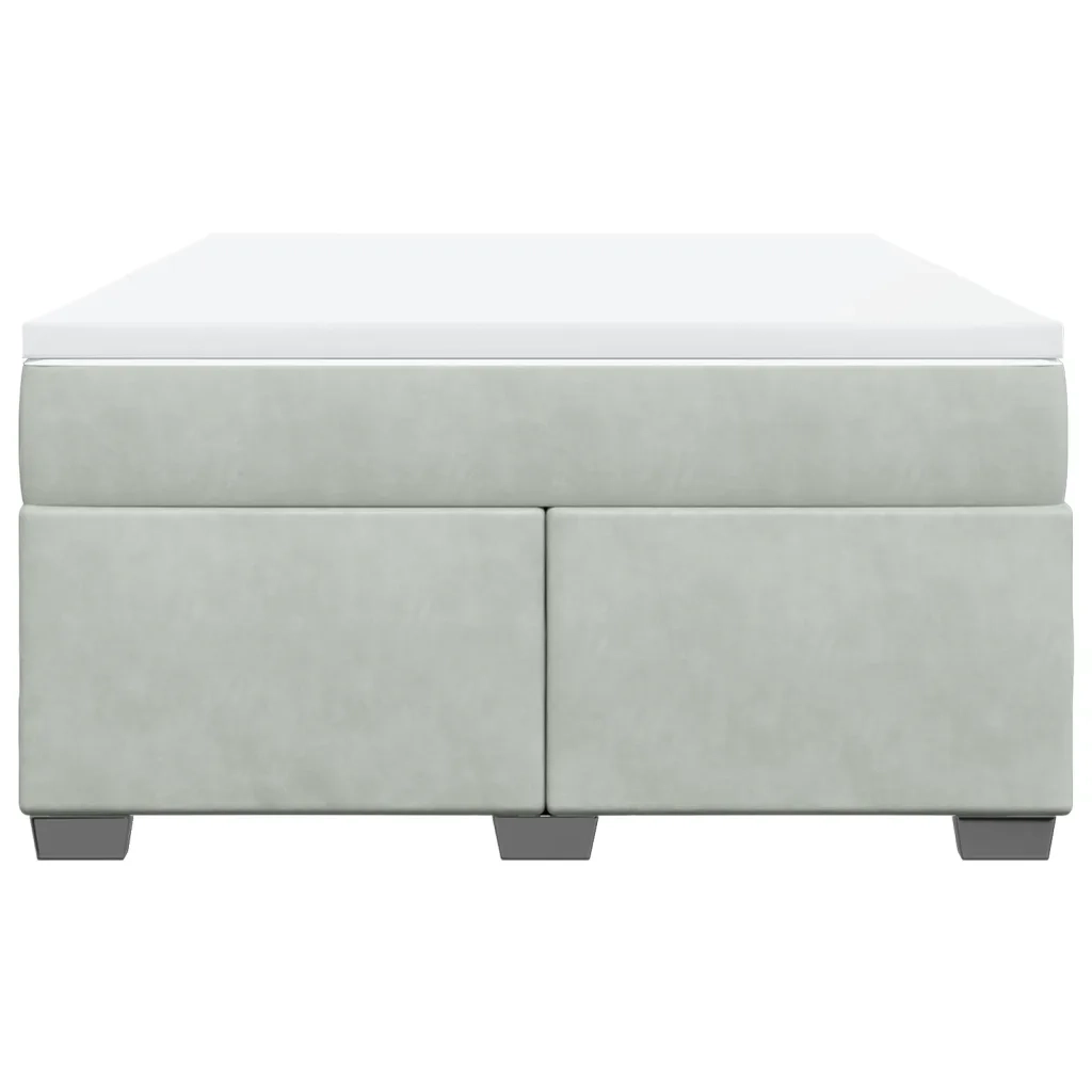 Giroletto a Molle con Materasso Grigio Chiaro 140x200cm Velluto 3285287