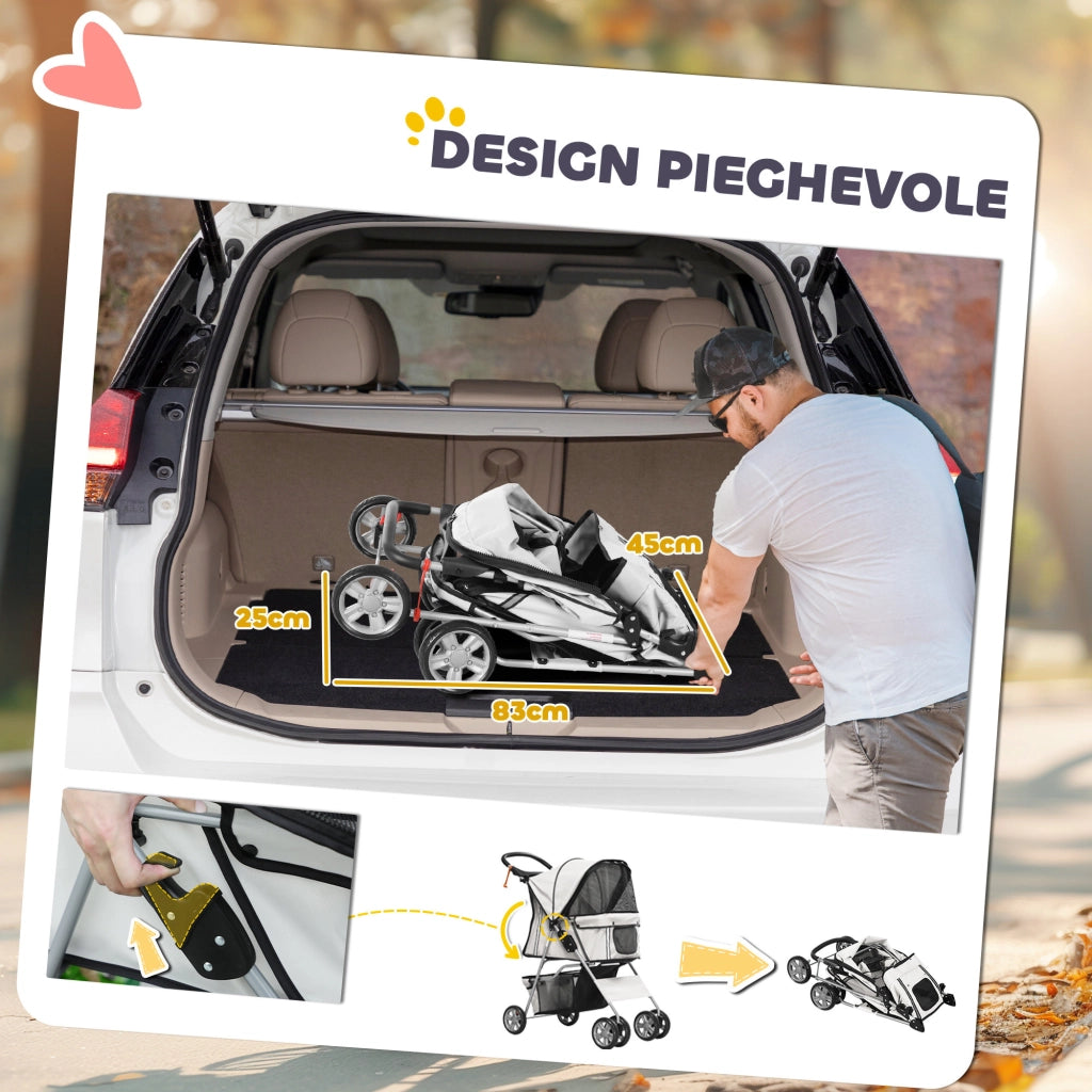 Passeggino per Cani Pieghevole ¨C Minimal ¨C Grigio