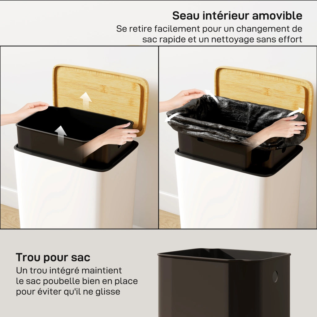 Cestino per Rifiuti 20L con Pedale ¨C Xylo ¨C Bianco