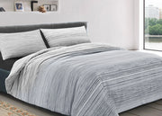 Completo Lenzuola Letto 100% Cotone Made In Italy Disegno Padel - Piazza e Mezza - Grigio