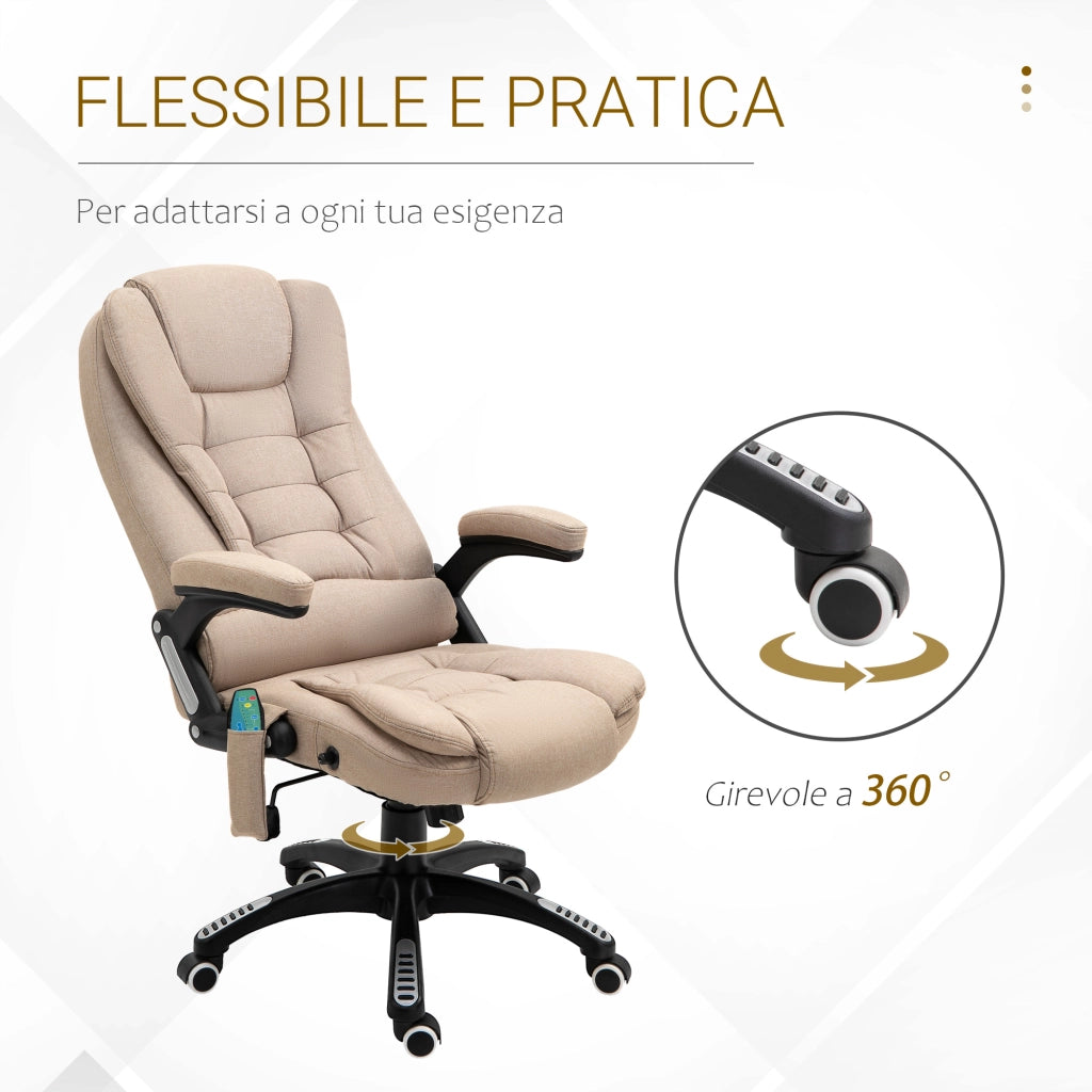 Poltrona Massaggiante Elettrica Reclinabile ¨C Minimal ¨C Beige