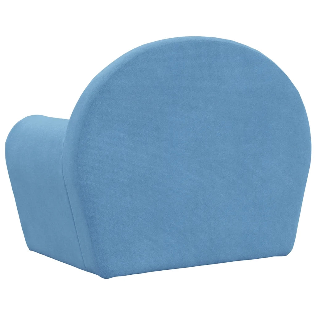 Divano per Bambini Blu in Morbido Peluche 356984