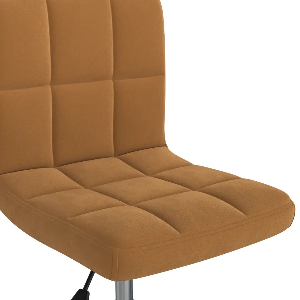 Sedia da Pranzo Girevole Marrone in Velluto 3087594
