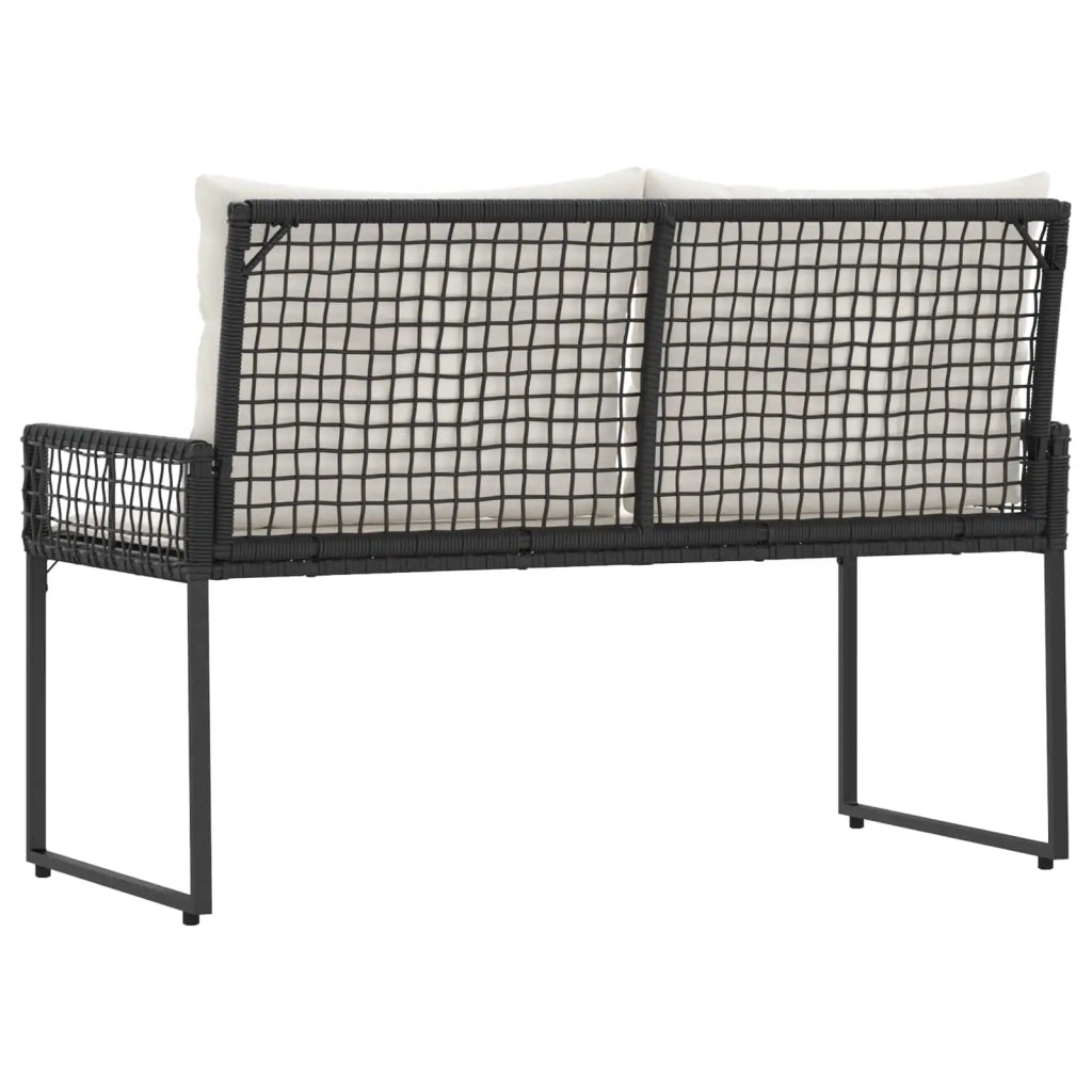 Panchina da esterno Nero e Bianco Crema 118 x 55 x 82 cm 42025178