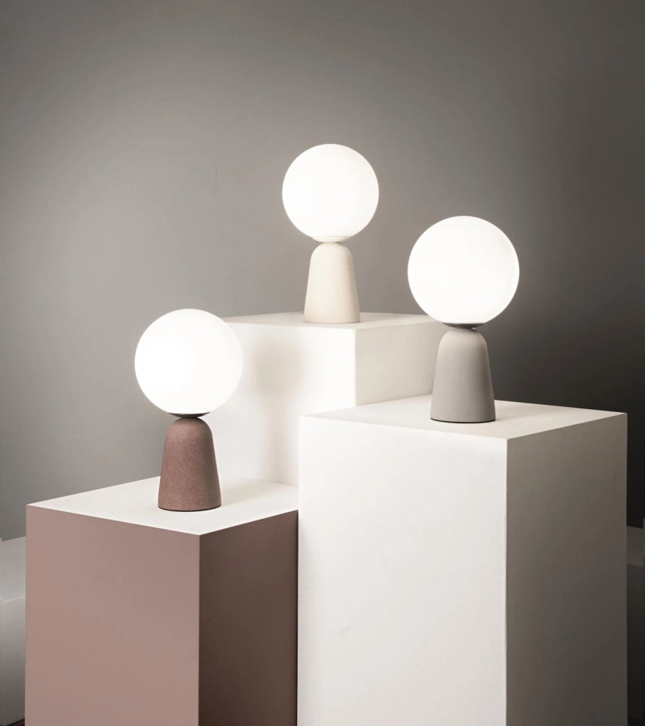 LUMETTO ROCK CEMENTO CON VETRO  BIANCO 1 LUCE ATTACCO E14 D.15CM
