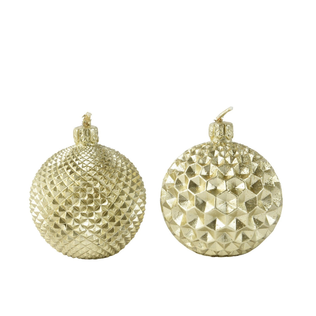 Box 2 Candele Sfera oro d6cm H6,5cm