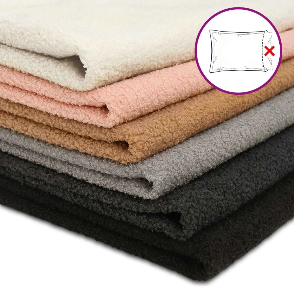 Federa 6 pcs HOUTEN Beige 50 x 75 cm Bouclé 919838