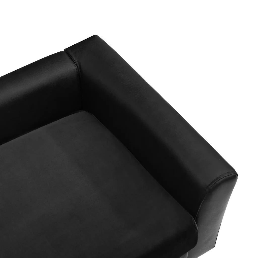 Divano per Cani Nero 60x43x30 cm in Peluche e Similpelle 170960