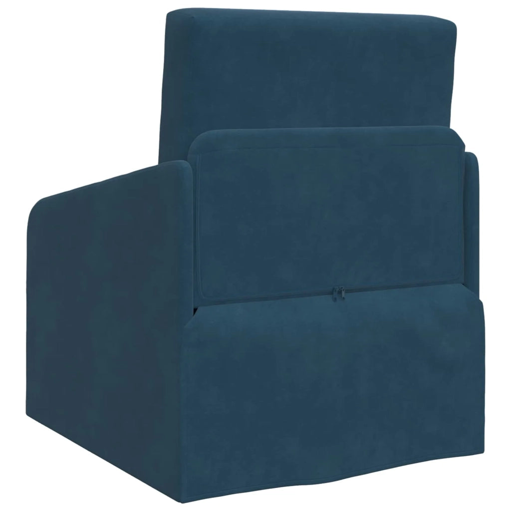 Divano letto | Sof¨¤ letto | Letto singolo Blu 65 x 80 x 83 cm Velluto