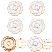 Bottoni decorativi in argento - 6 pezzi - Legering - Coprischienali Camelia - Per signora - Manopole