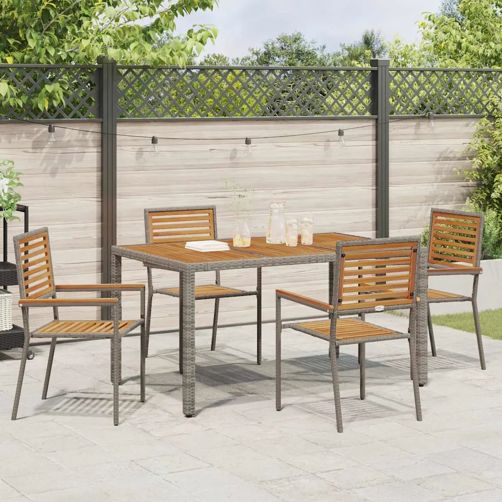 Sedie impilabili da giardino 4 pcs Marrone e Grigio 3403059