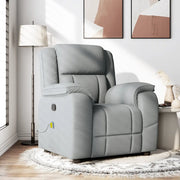 Poltrona Massaggiante Reclinabile Grigio Chiaro in Tessuto 4015710