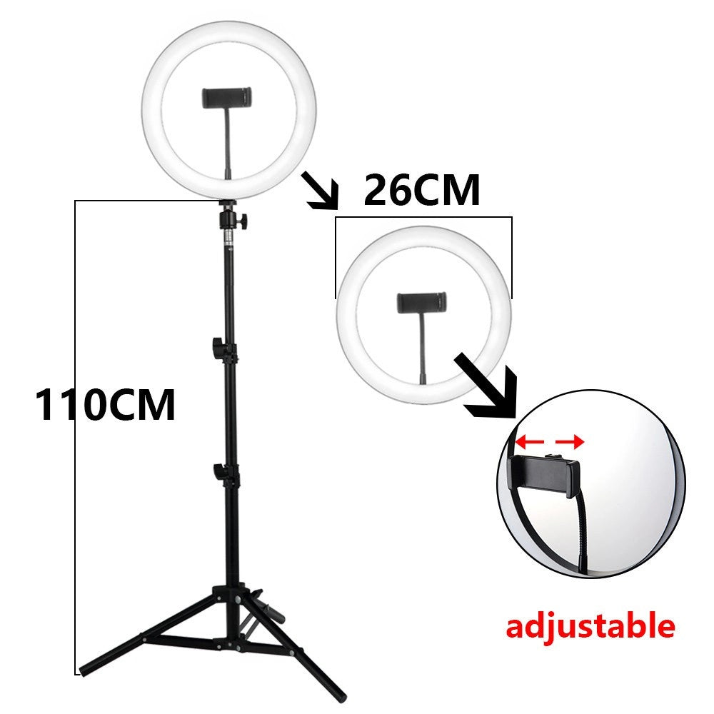 Trade Shop - Anello Luce Led Fotografia Makeup Video Diffusore Circolare 10" 26cm Dimmerabile -
