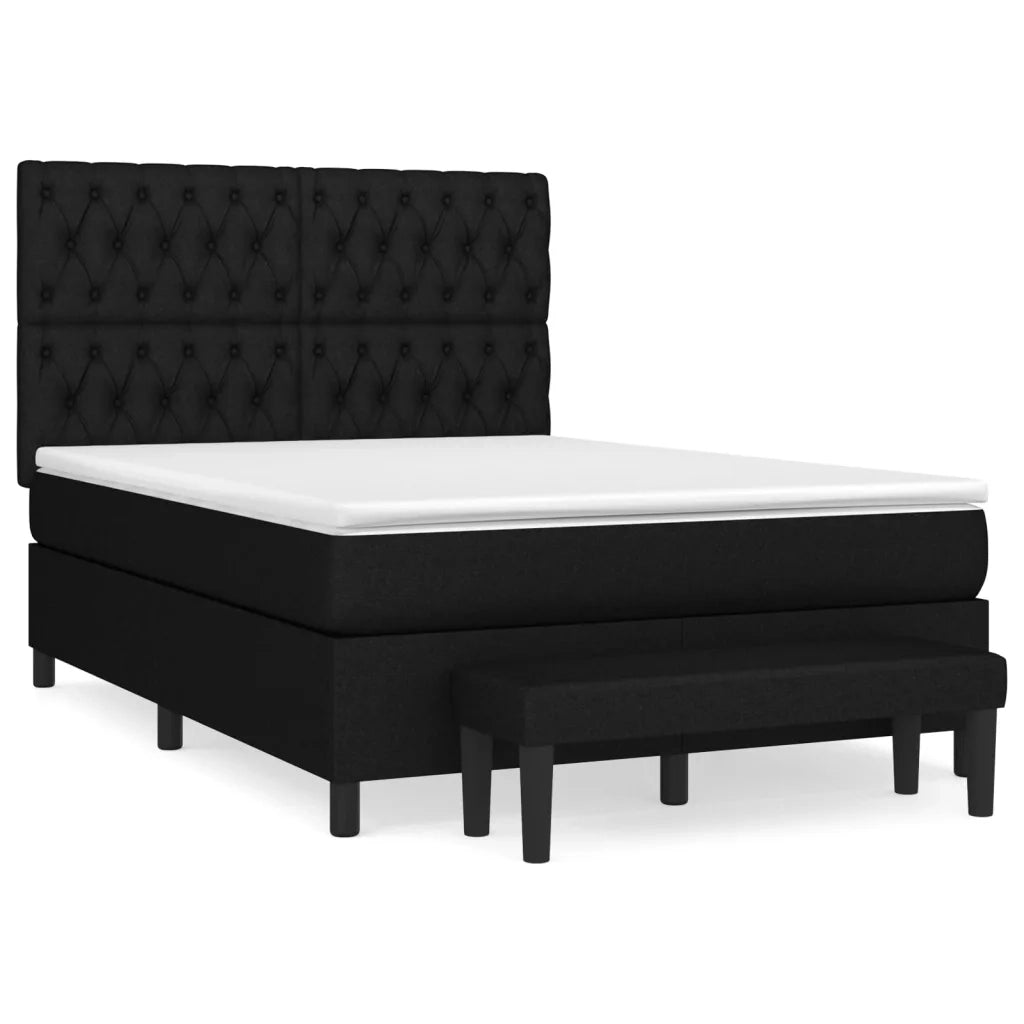 Giroletto a Molle con Materasso Nero 140x190 cm in Tessuto 3136831