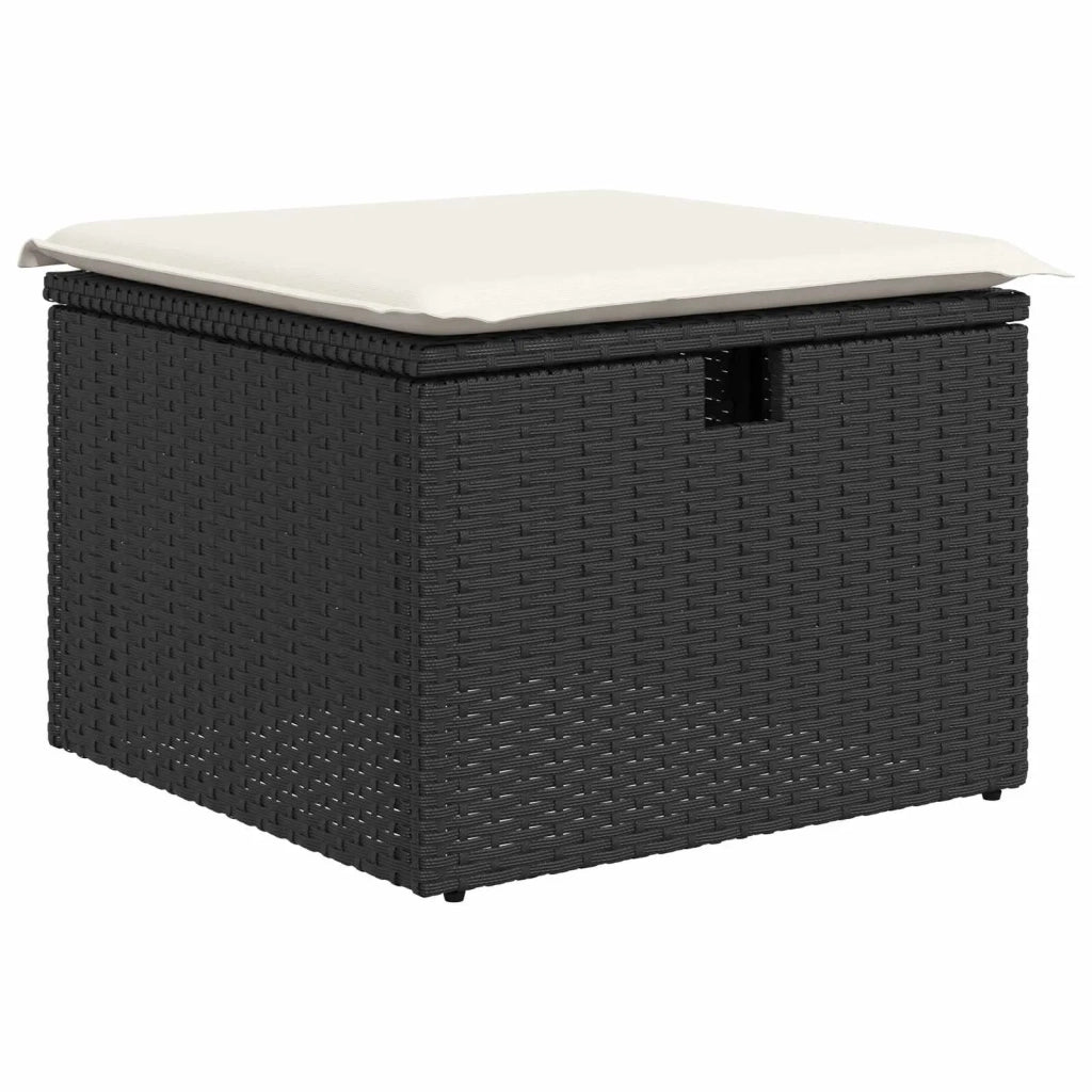 Set di divani con cuscino 6 pcs Nero e Crema polyrattan 3359066