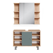Vicco Set mobili bagno Verde 2 parti, mobile base 80 cm