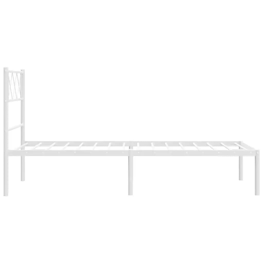 Giroletto con Testiera Metallo Bianco 100x190 cm 372320