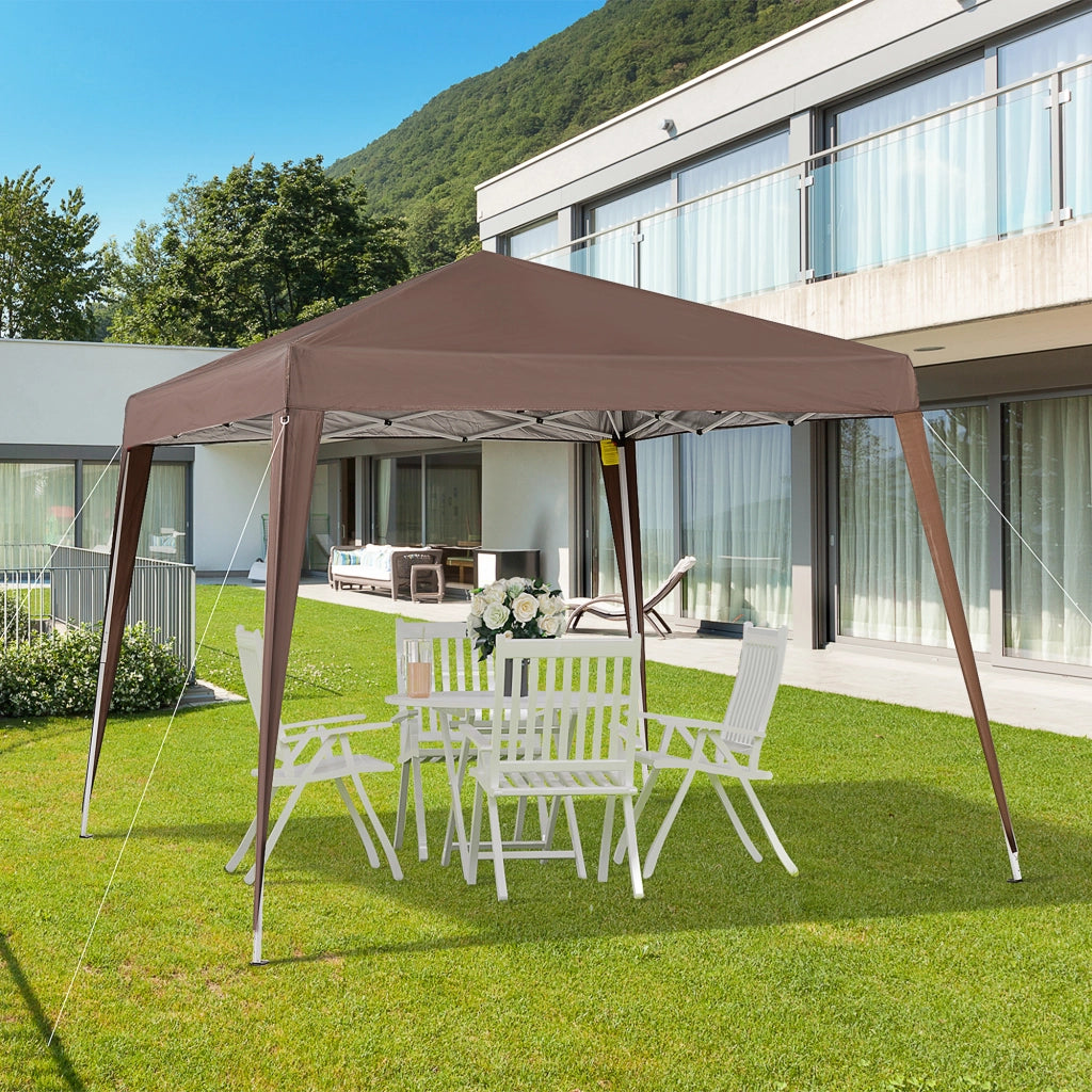 Carpa da giardino pieghevole 240x240 cm ¨C zephmum ¨C marrone