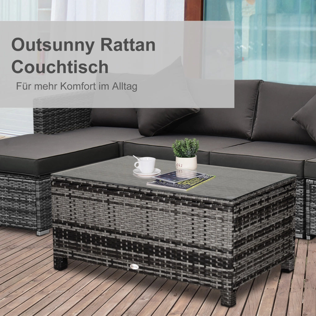 Tavolino da giardino ¨C Minimal ¨C Polyrattan grigio 85x50x39 cm