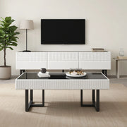 Cassettiera per TV nero-bianco in MDF e truciolare lunghezza 170 cm