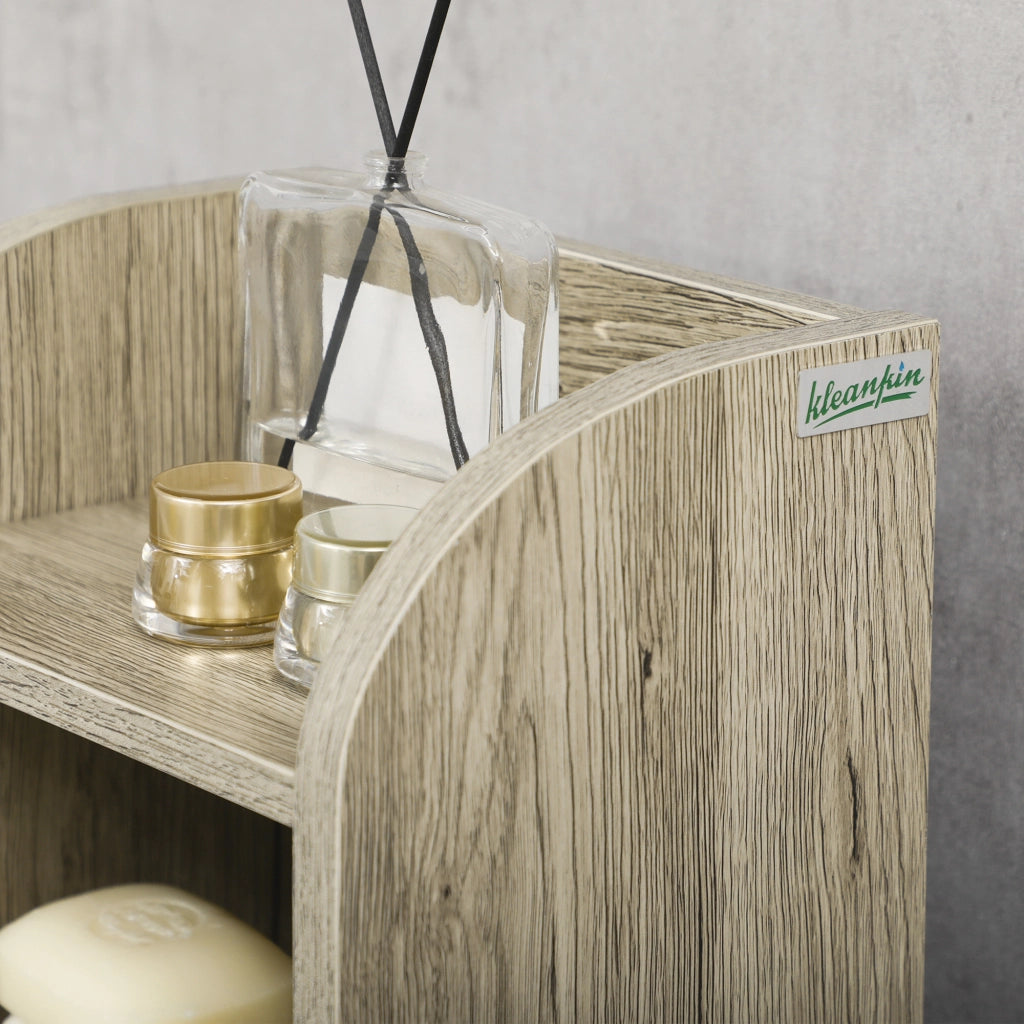 Mobile Bagno con Armadietto e 2 Ripiani ¨C Zephmum ¨C Grigio Truciolato 23x18x100cm