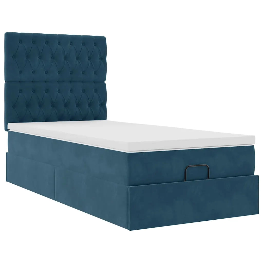 Struttura Letto Pouf con Materassi 90x190 cm in Velluto 3314364
