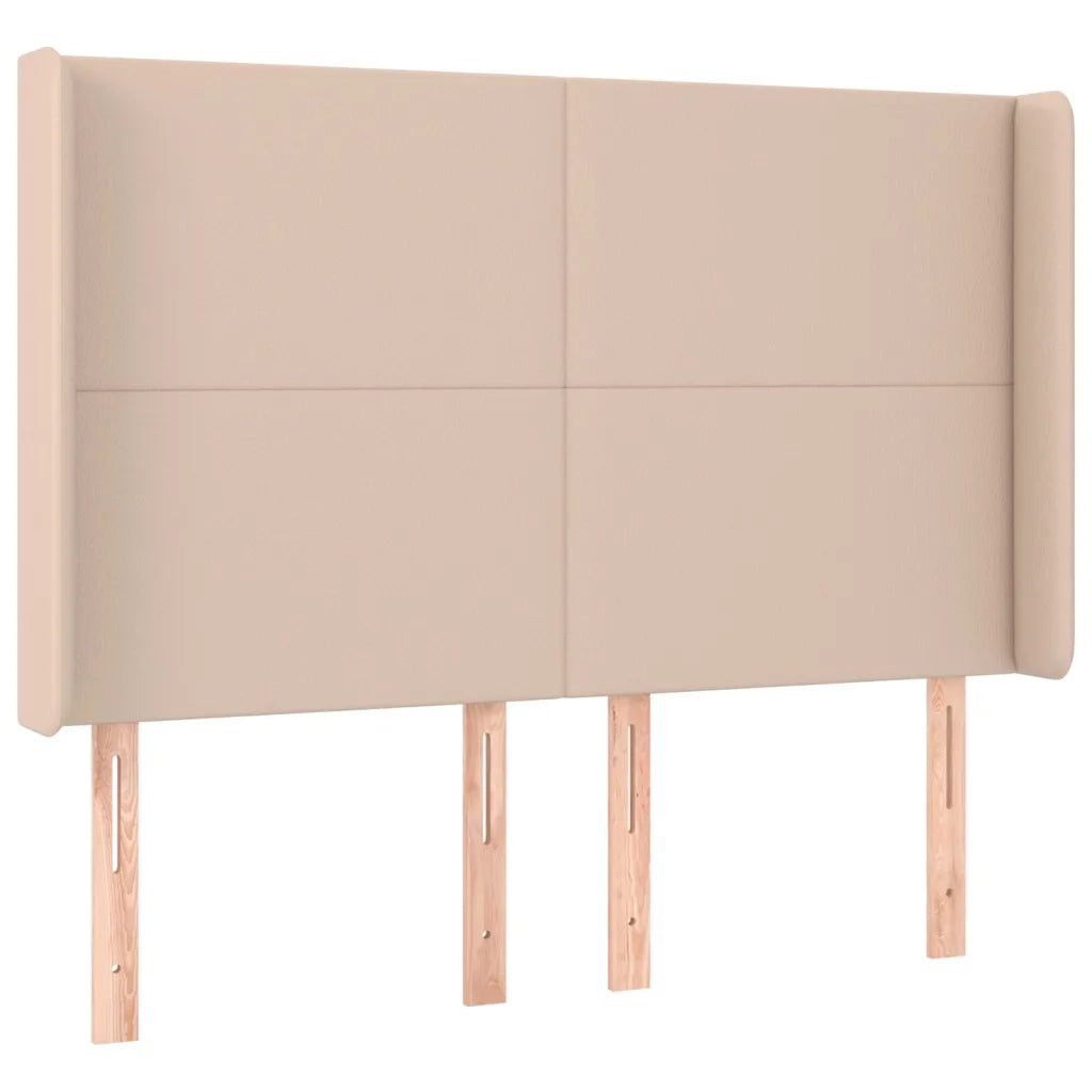 Giroletto Molle Materasso e LED Cappuccino 140x200cm Similpelle