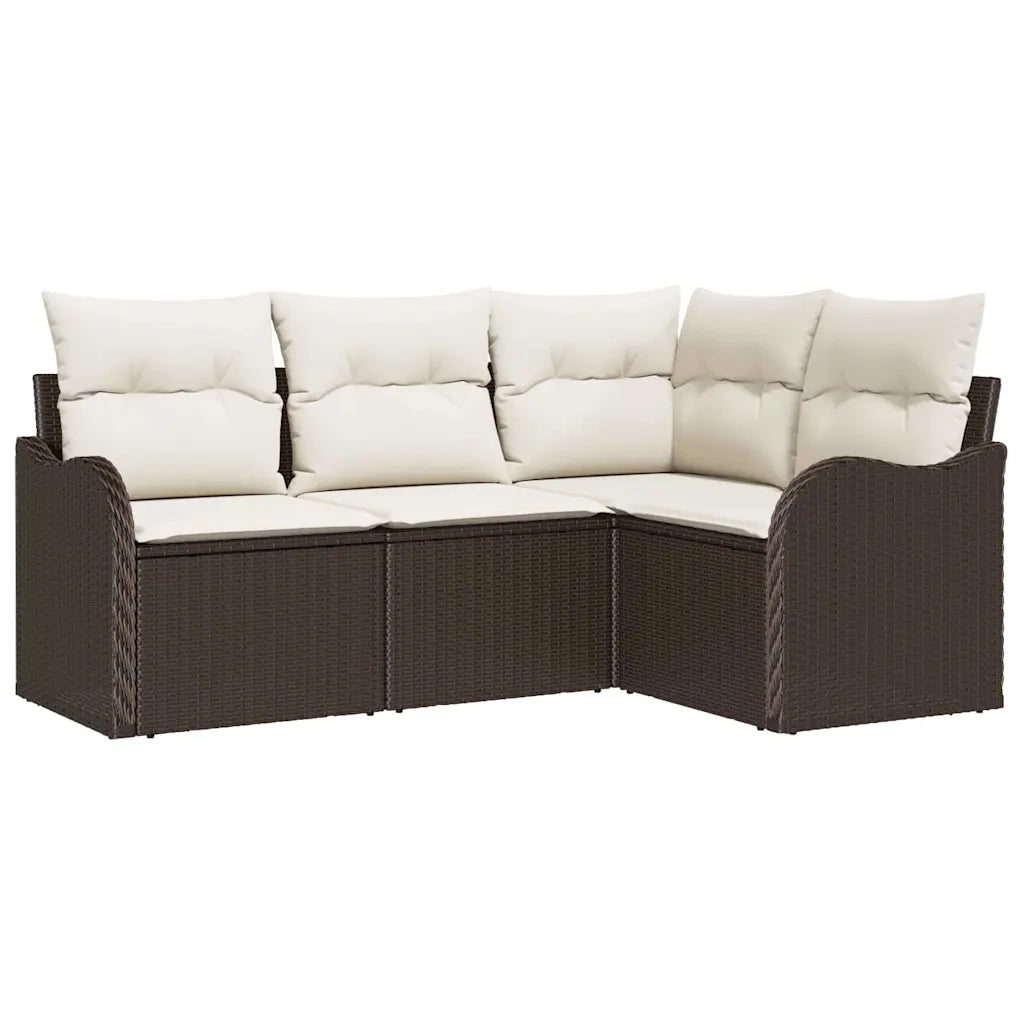 Set Divano da Giardino | Set Salotto da Giardino Marrone polyrattan