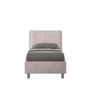 BS COM Letto singolo senza rete imbottito 80x190 microfibra glicine