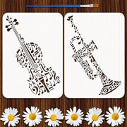 Due Stencil per Strumenti Musicali - Schede per Pittura Reutilizzabili