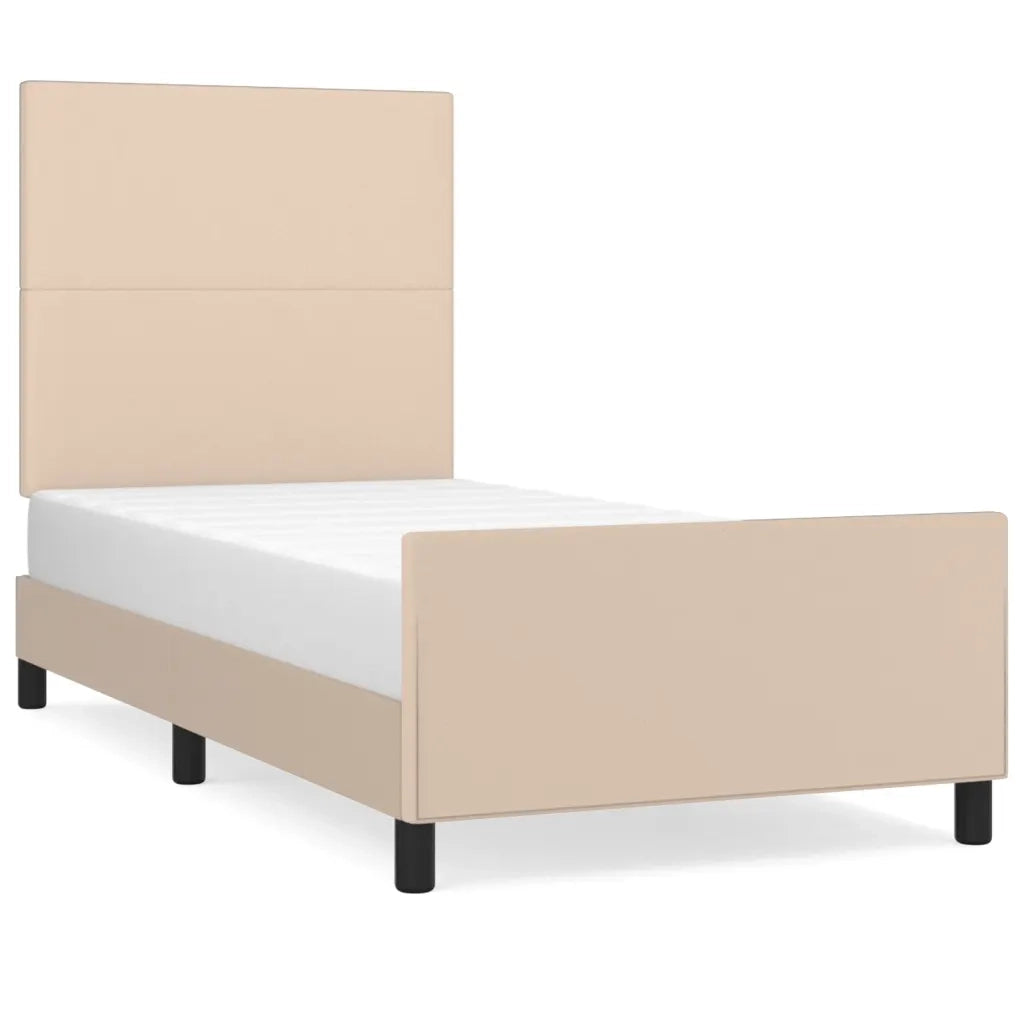 Giroletto con Testiera Cappuccino 90x190 cm in Similpelle