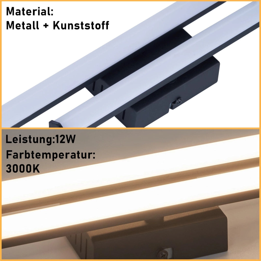 ZMH Lampada da soffitto LED nera moderna 3000K per soggiorno cucina corridoio interni