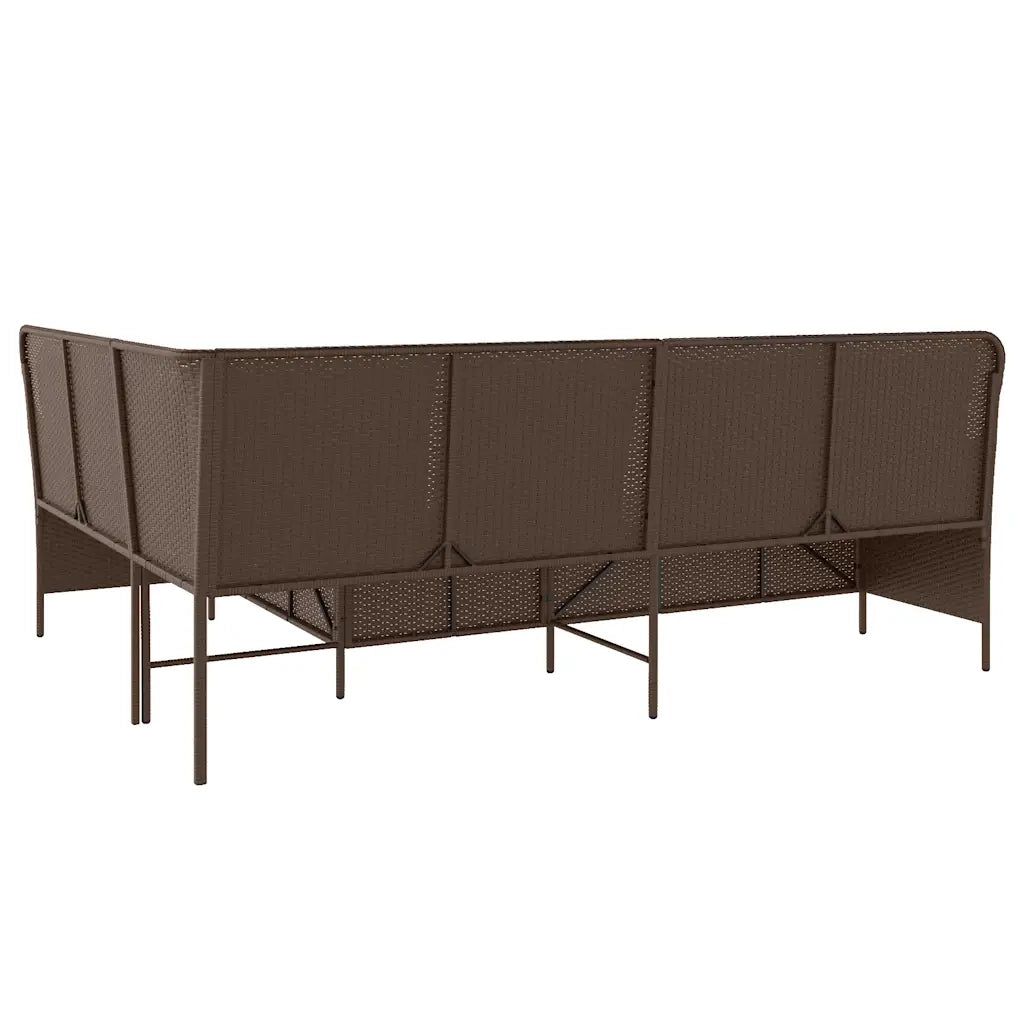 Divano da giardino con Cuscini a forma di L in Polyrattan Marrone 369006