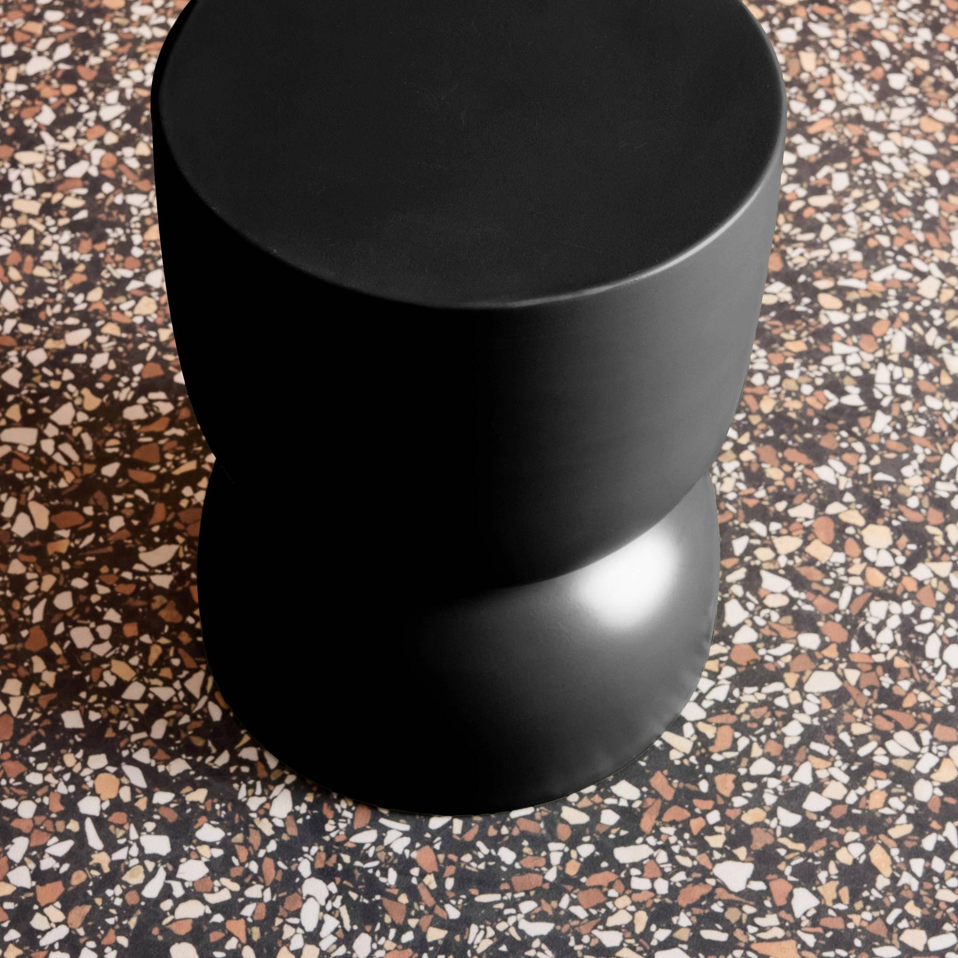 Tavolino, lato divano, comodino metallo, 42cm, nero